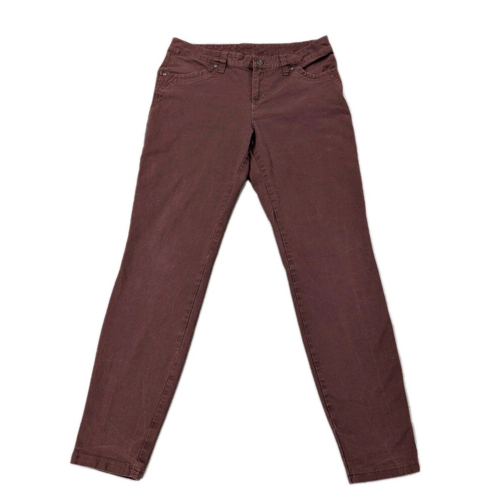 Kuhl Brooke Skinny Pants Womens 10 Regular Burgundy Cotton Stretch 6284